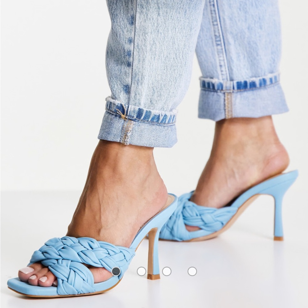 ASOS Raid Lauder braided mules in blue